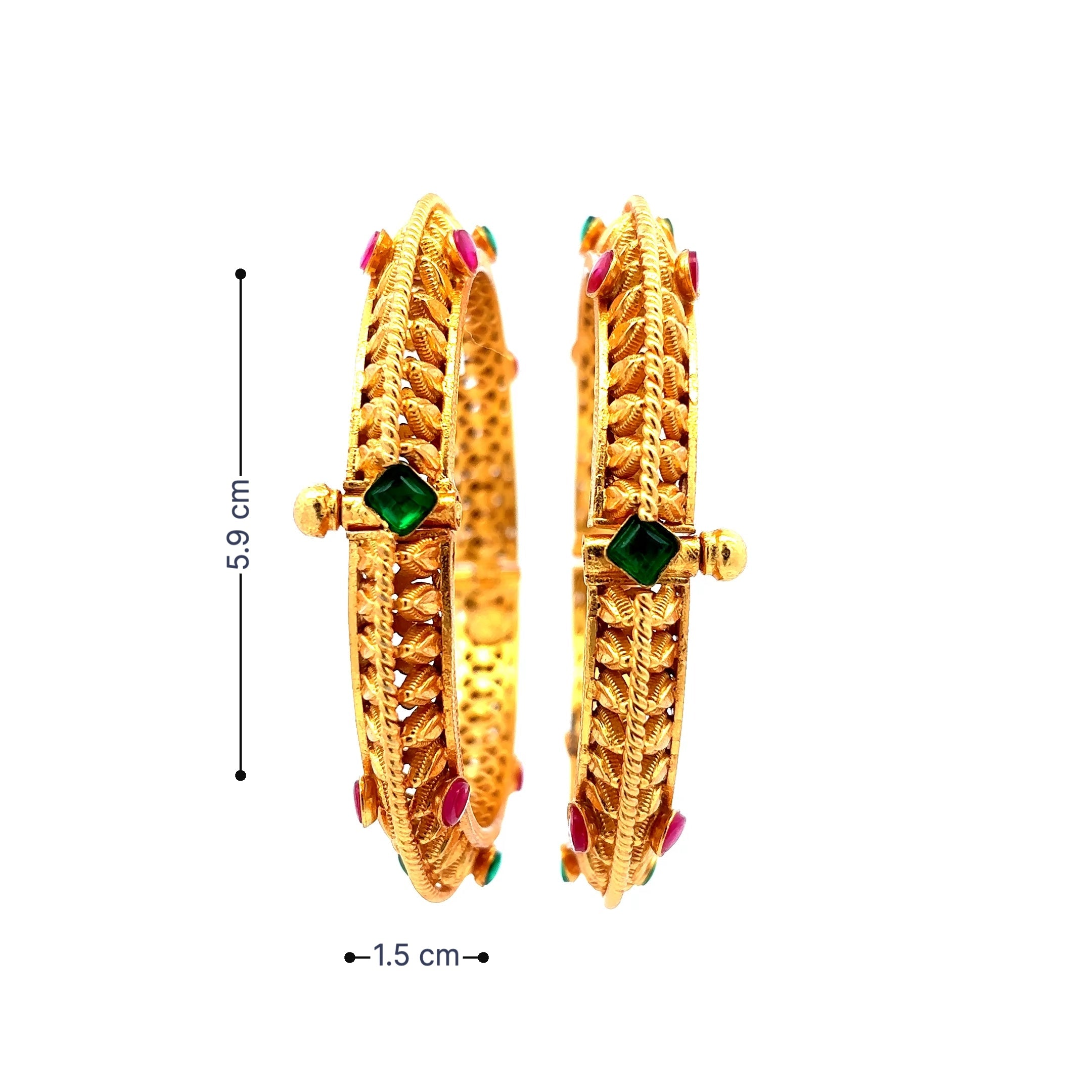 Royal Stone Gold Plated Bangles