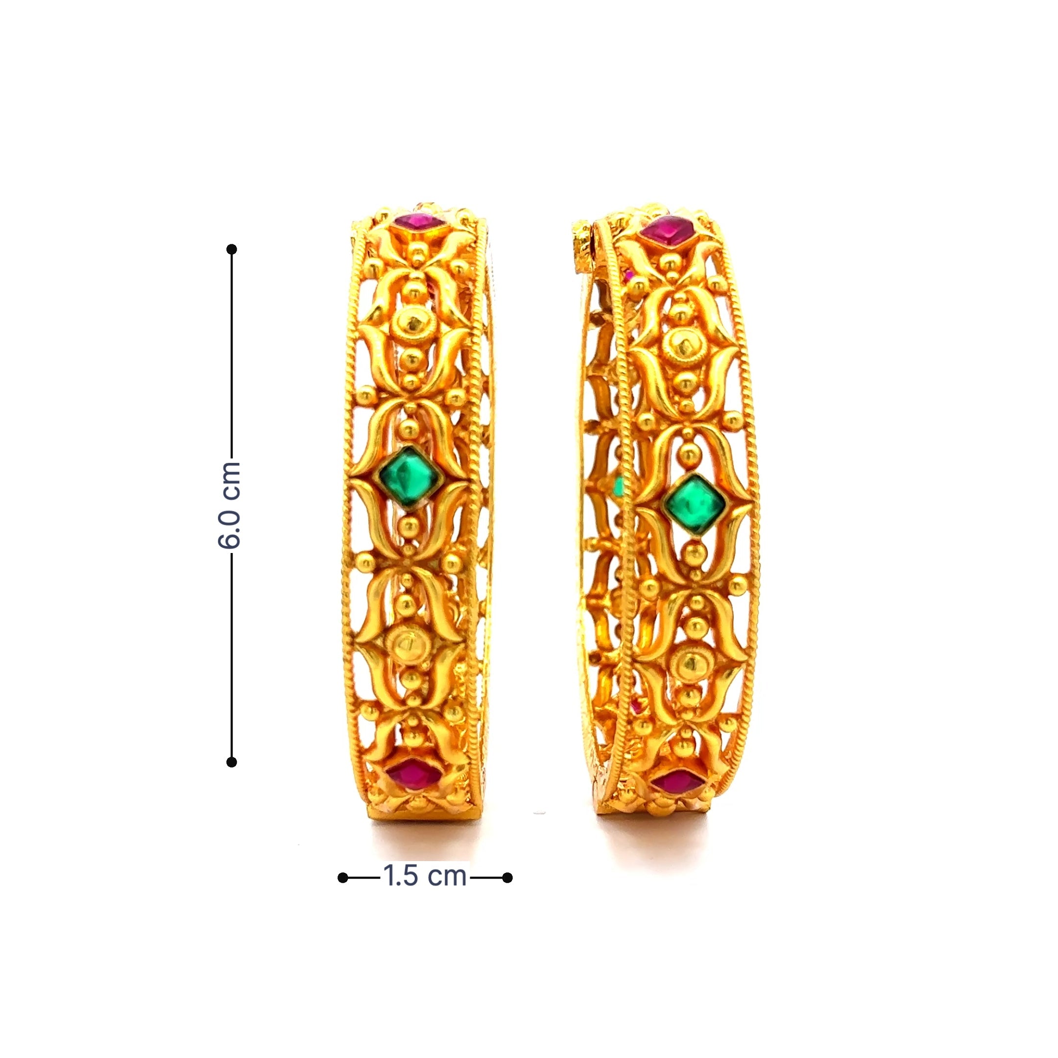 Emerald Ruby Gold Plated Bangles