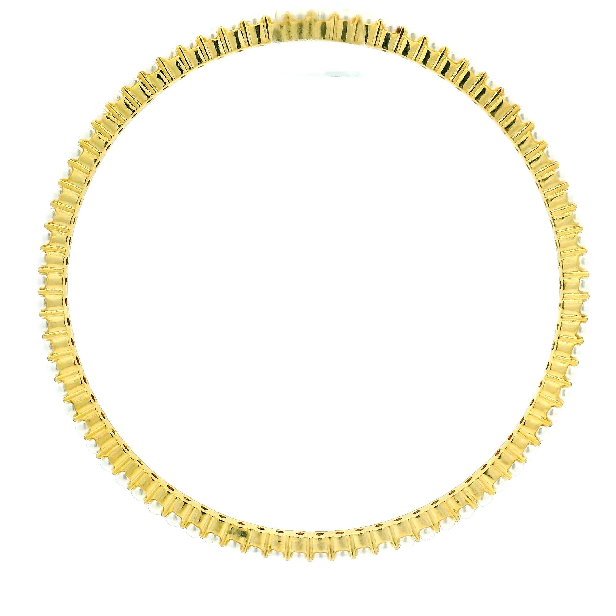 Simple Pearl Edge Gold Plated Bangles