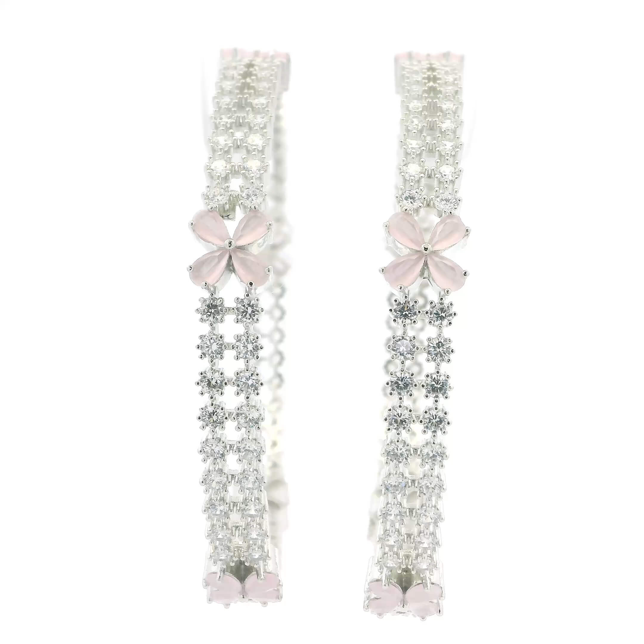 Classic White Crystal Bangles