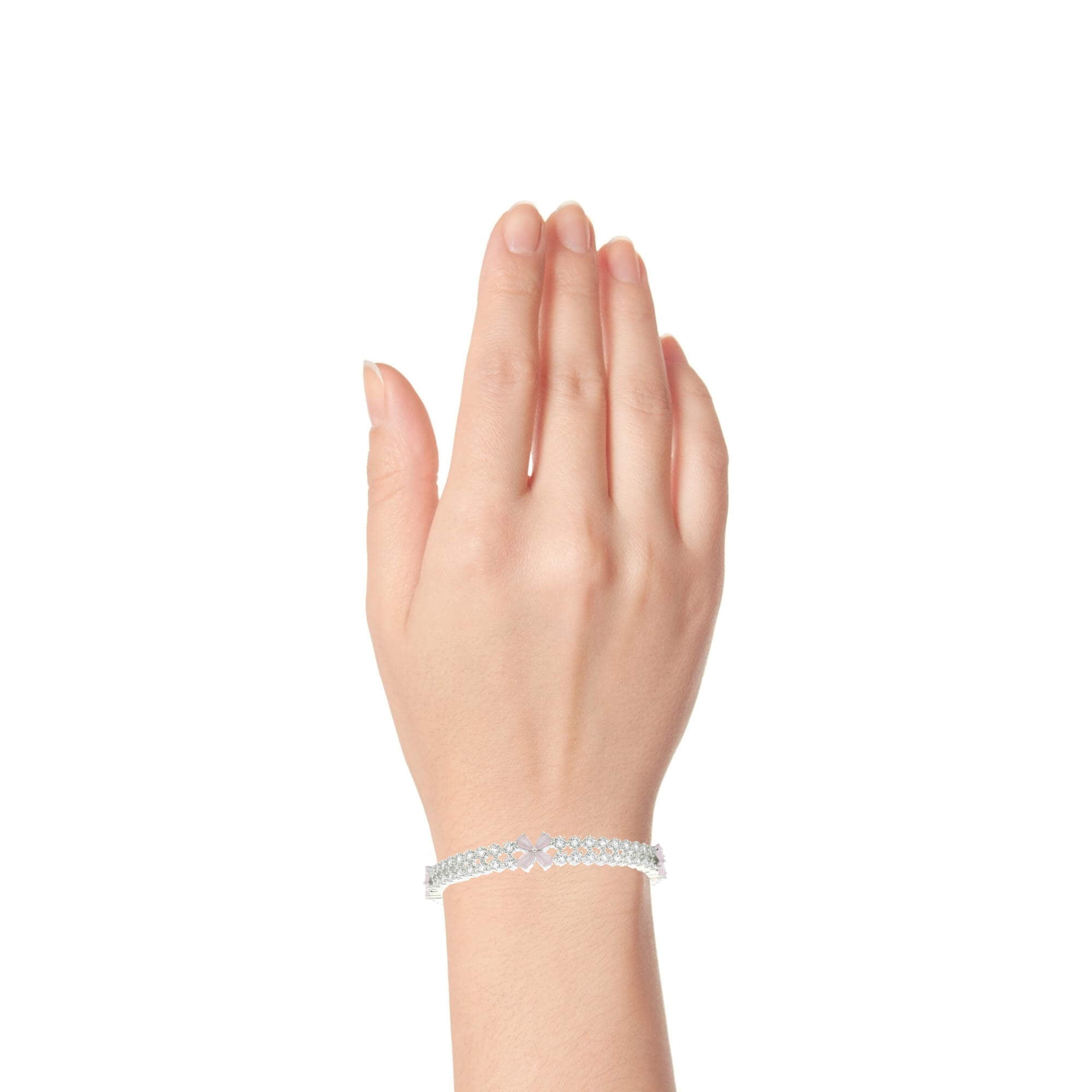 Classic White Crystal Bangles