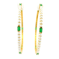 Classic Pearl Green Gold Plated Bangles