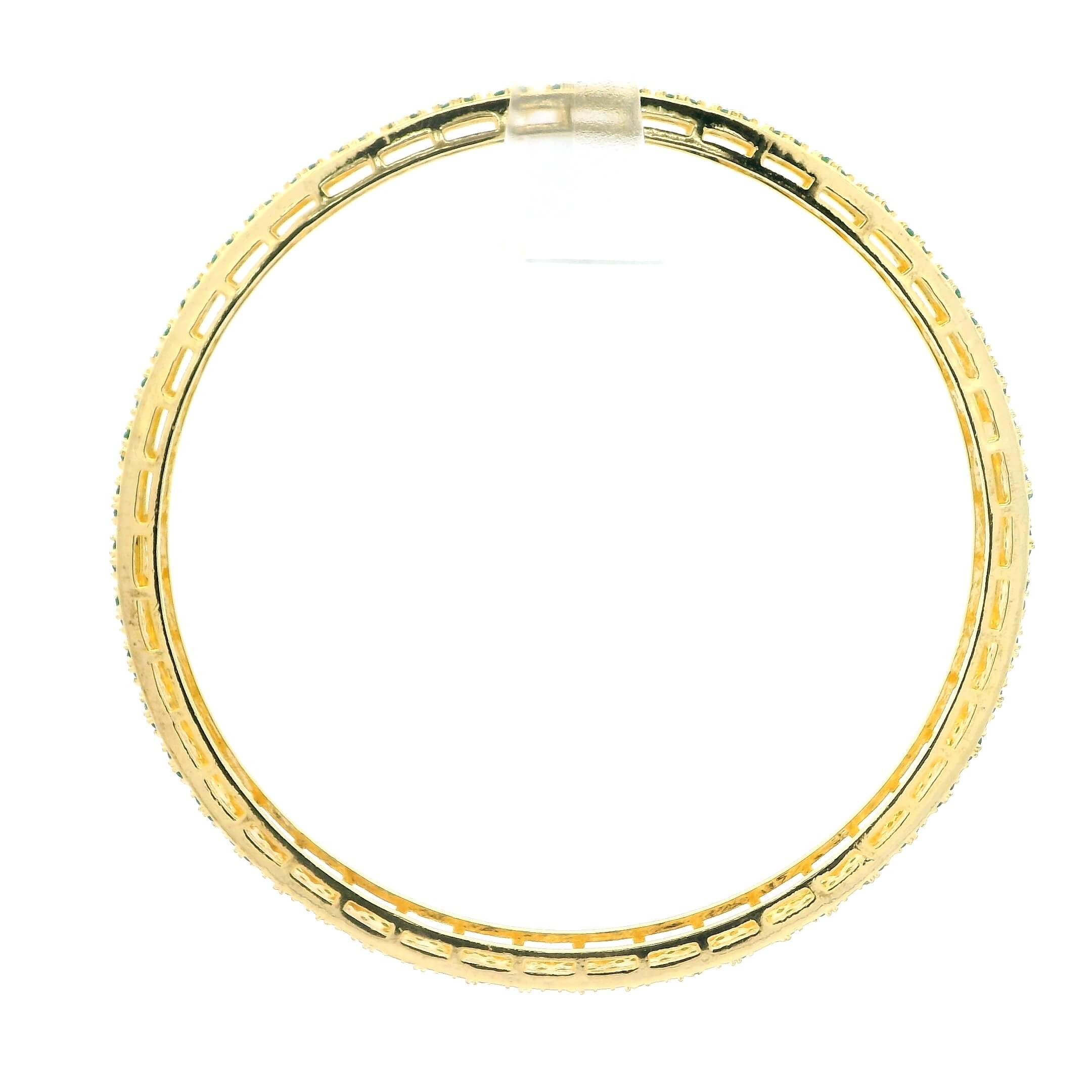 Royal Green Stone Gold Plated Bangles
