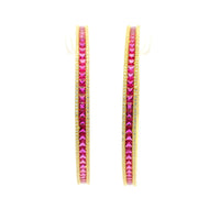 Majestic Pink Ruby Glow Gold Plated Silver Bangles