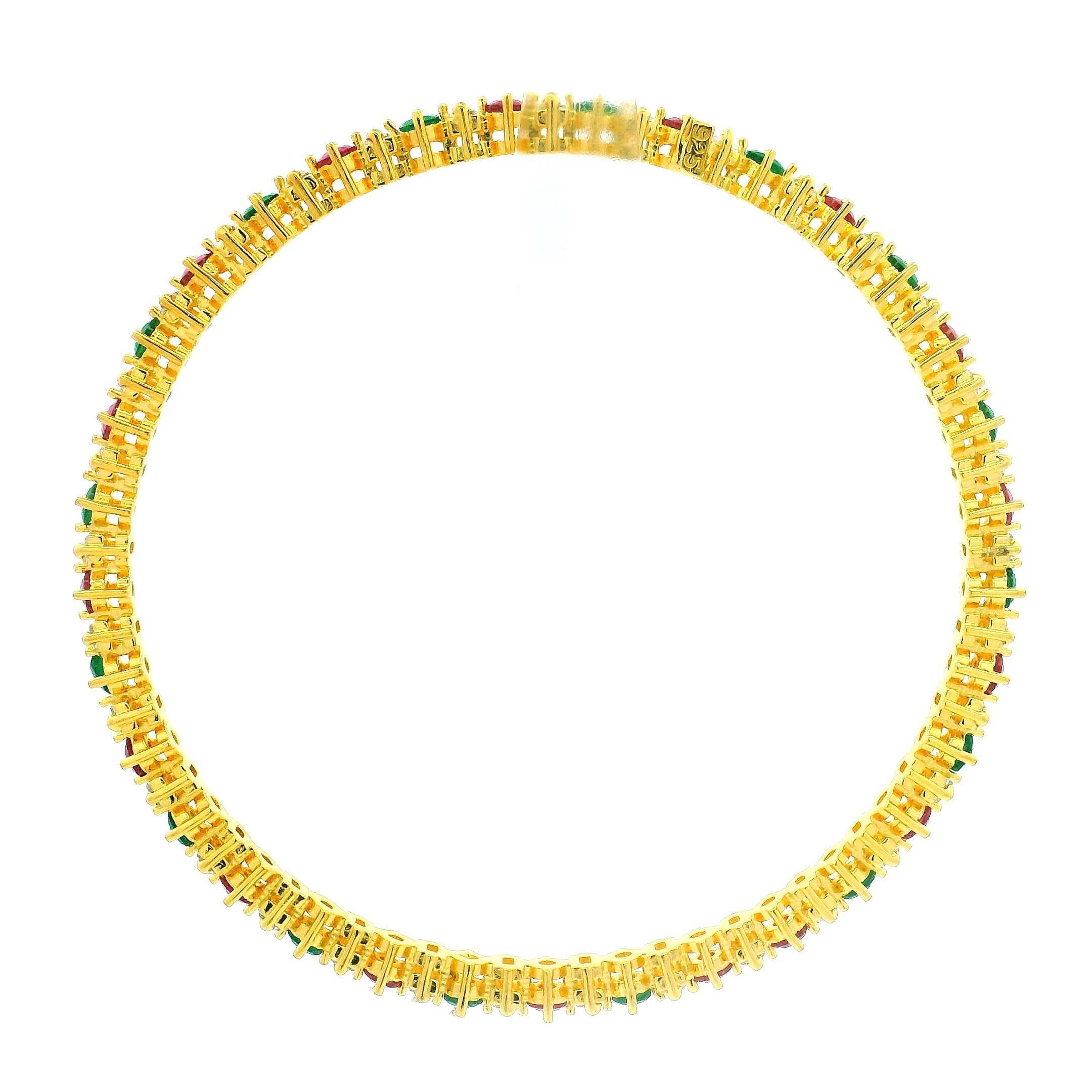 Traditional Multi-Color Stone Gold Plated Bangles