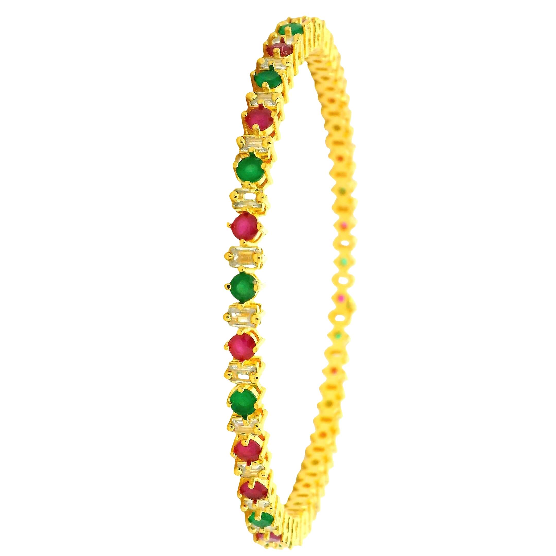 Traditional Multi-Color Stone Gold Plated Bangles
