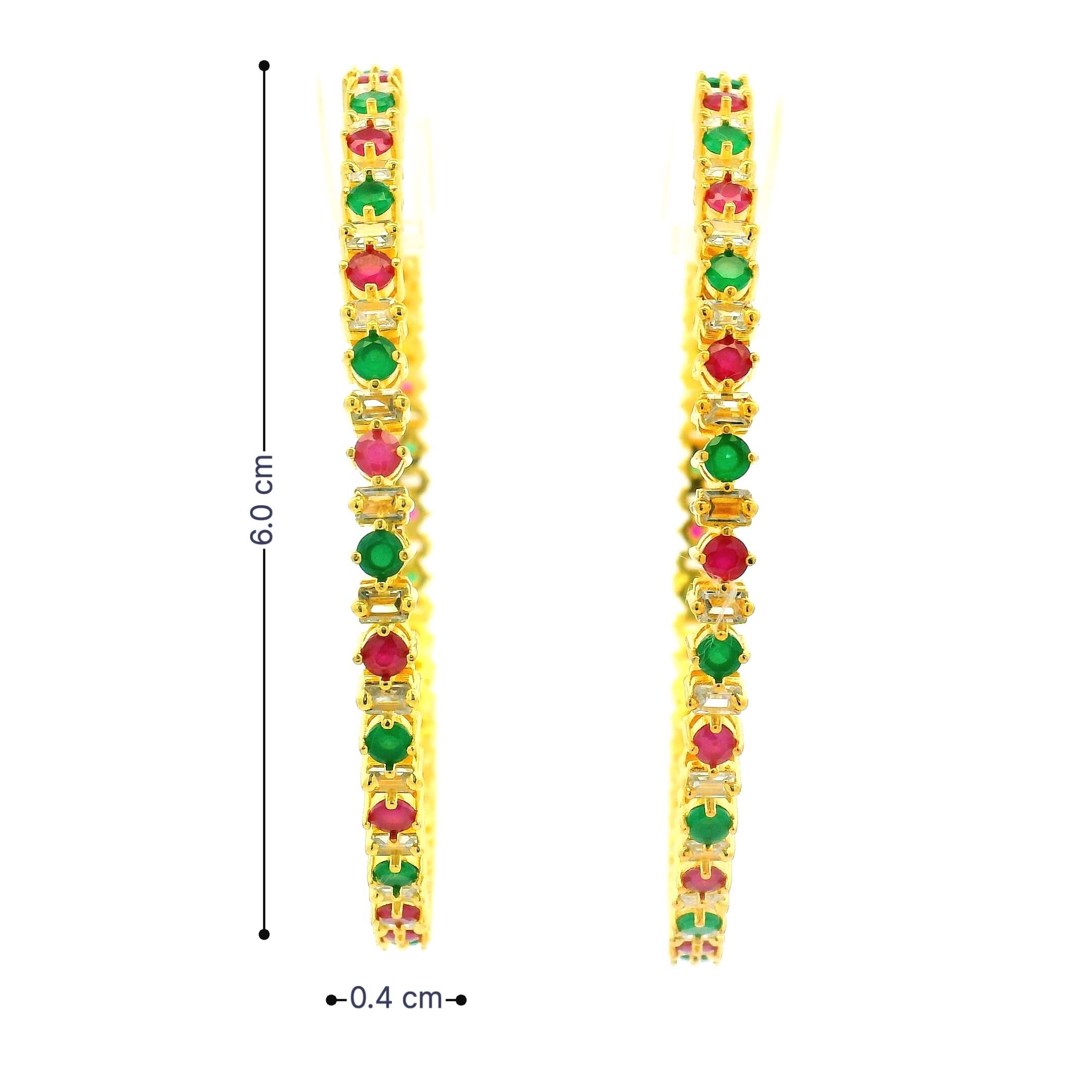 Traditional Multi-Color Stone Gold Plated Bangles