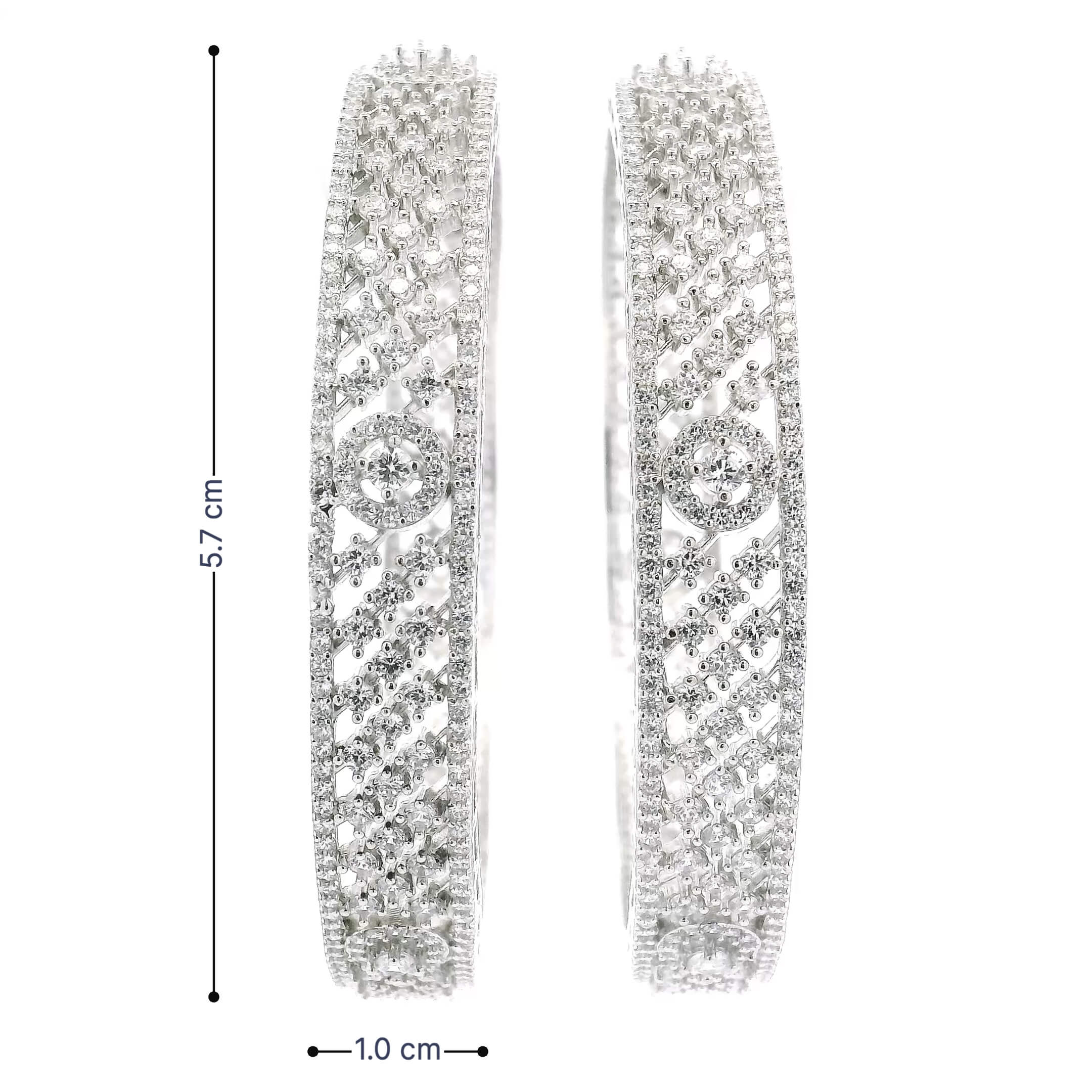Timeless Sparkle Rhodium Bangles