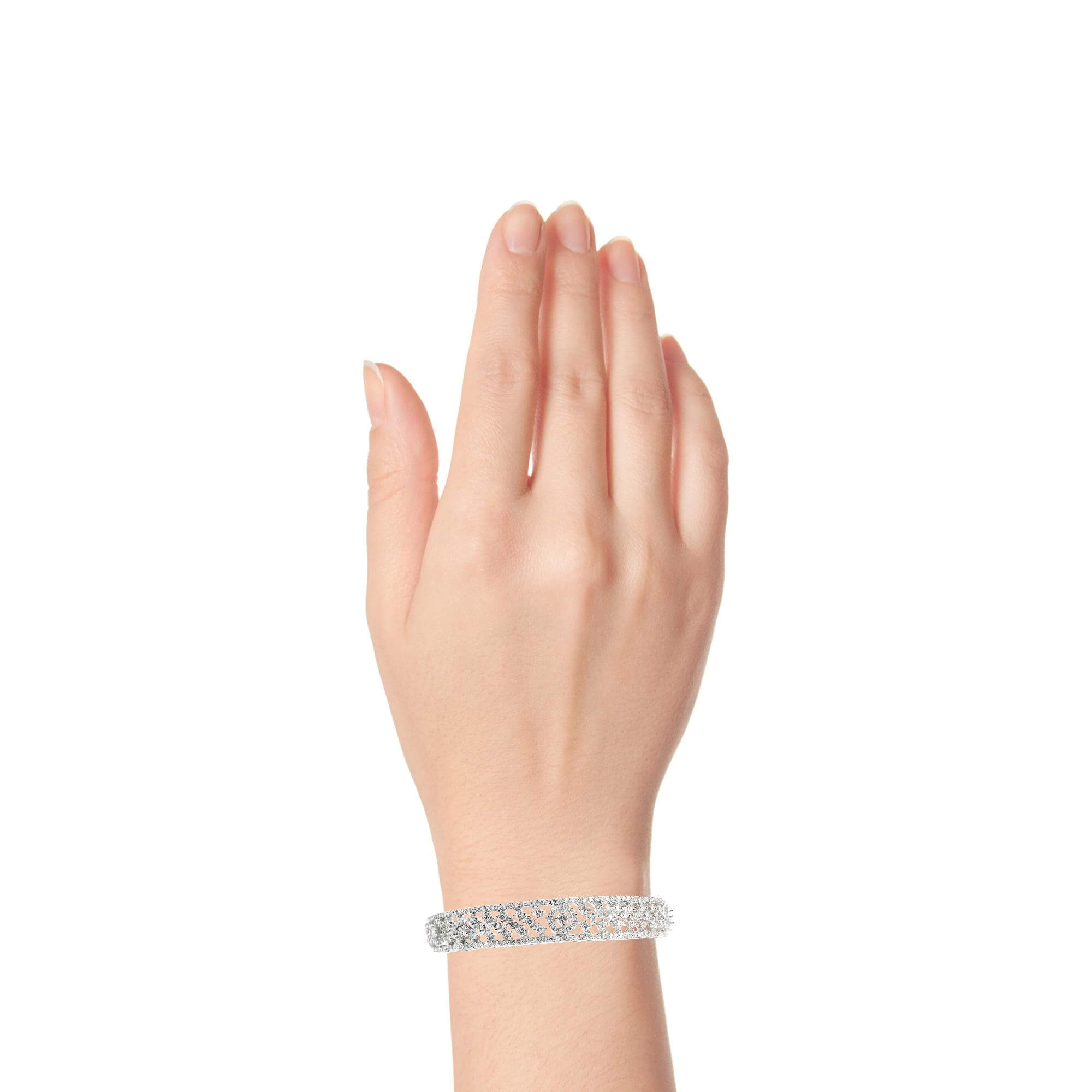 Timeless Sparkle Rhodium Bangles