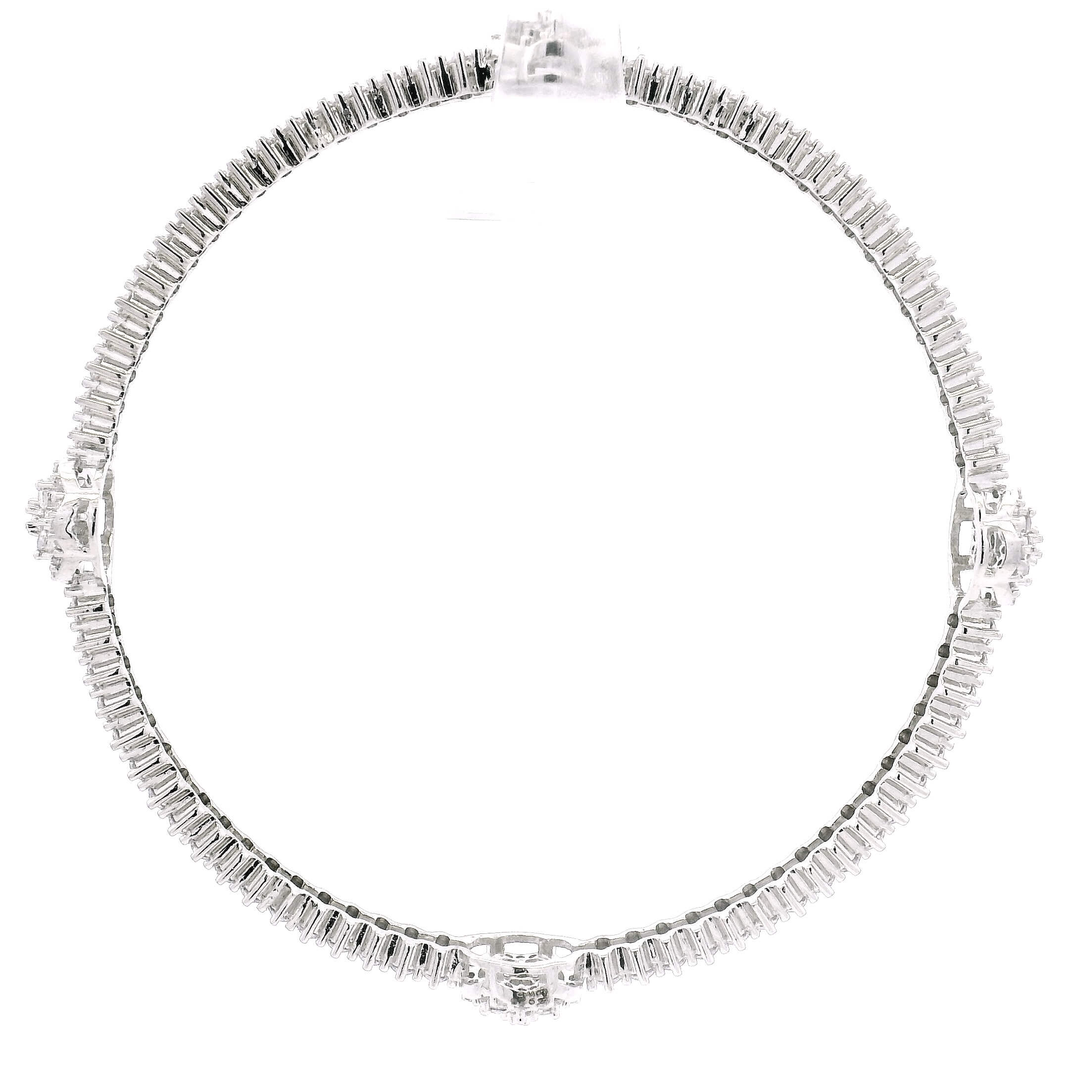 Graceful Clear Stone Flower Cut Bangles