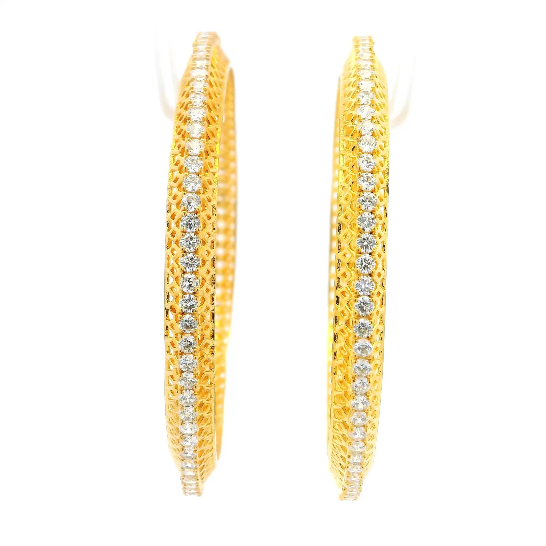 Slim Gold Plated Crystal Bangles