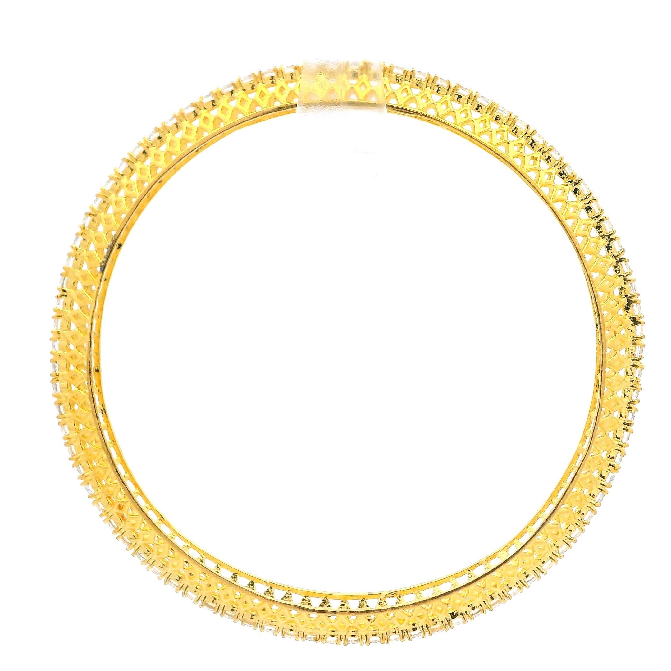 Slim Gold Plated Crystal Bangles
