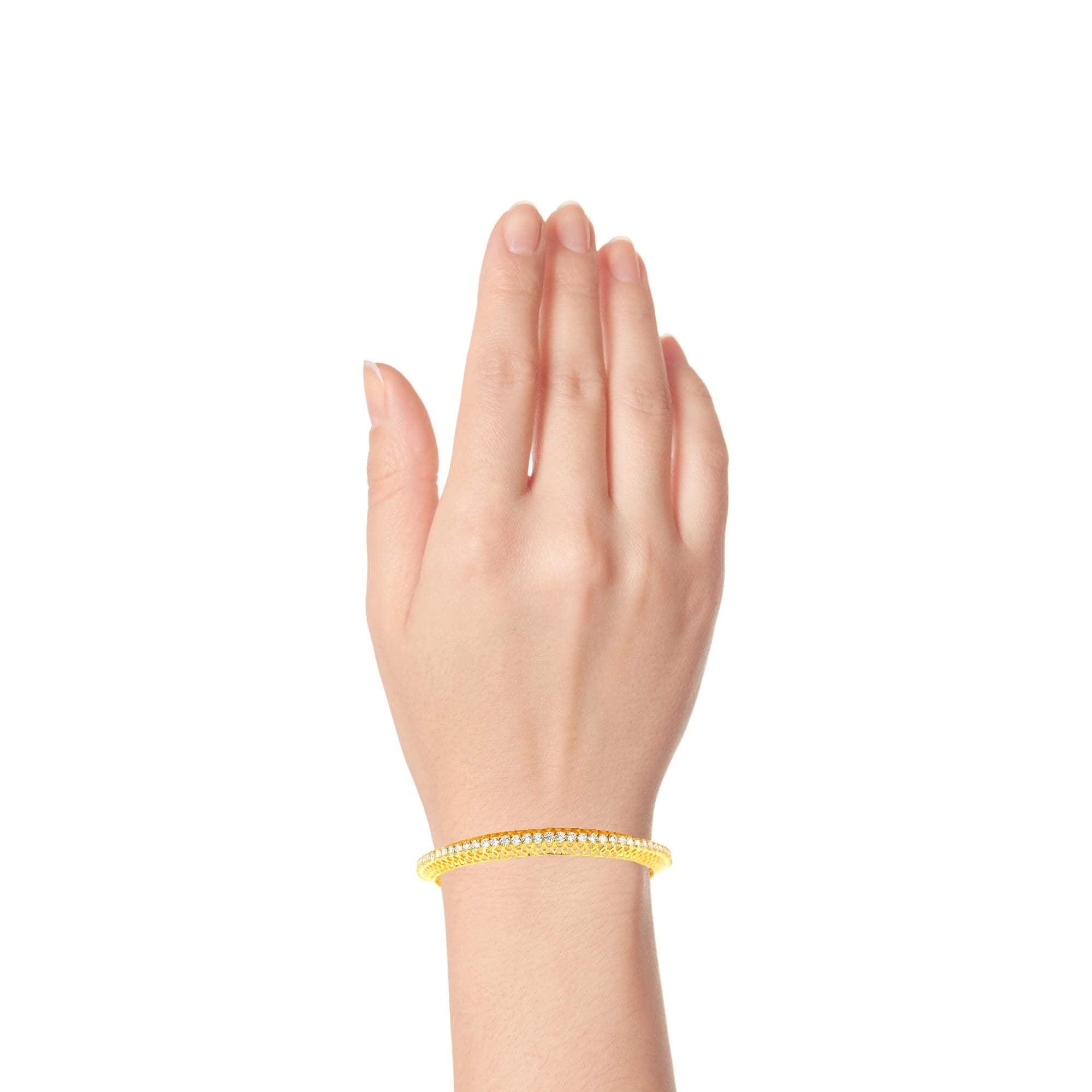 Slim Gold Plated Crystal Bangles