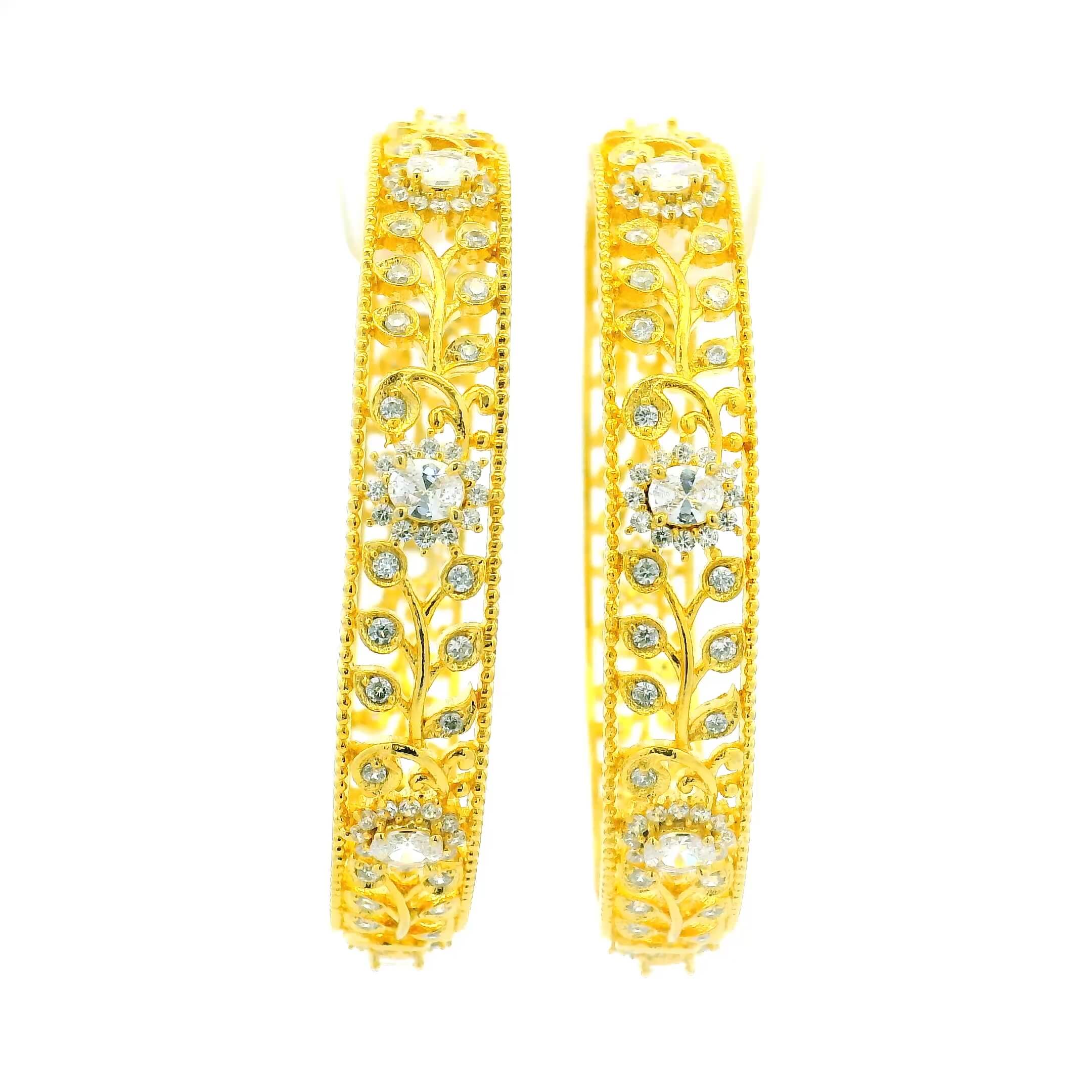 Royal Look Floral Design Gold Plated Bangles