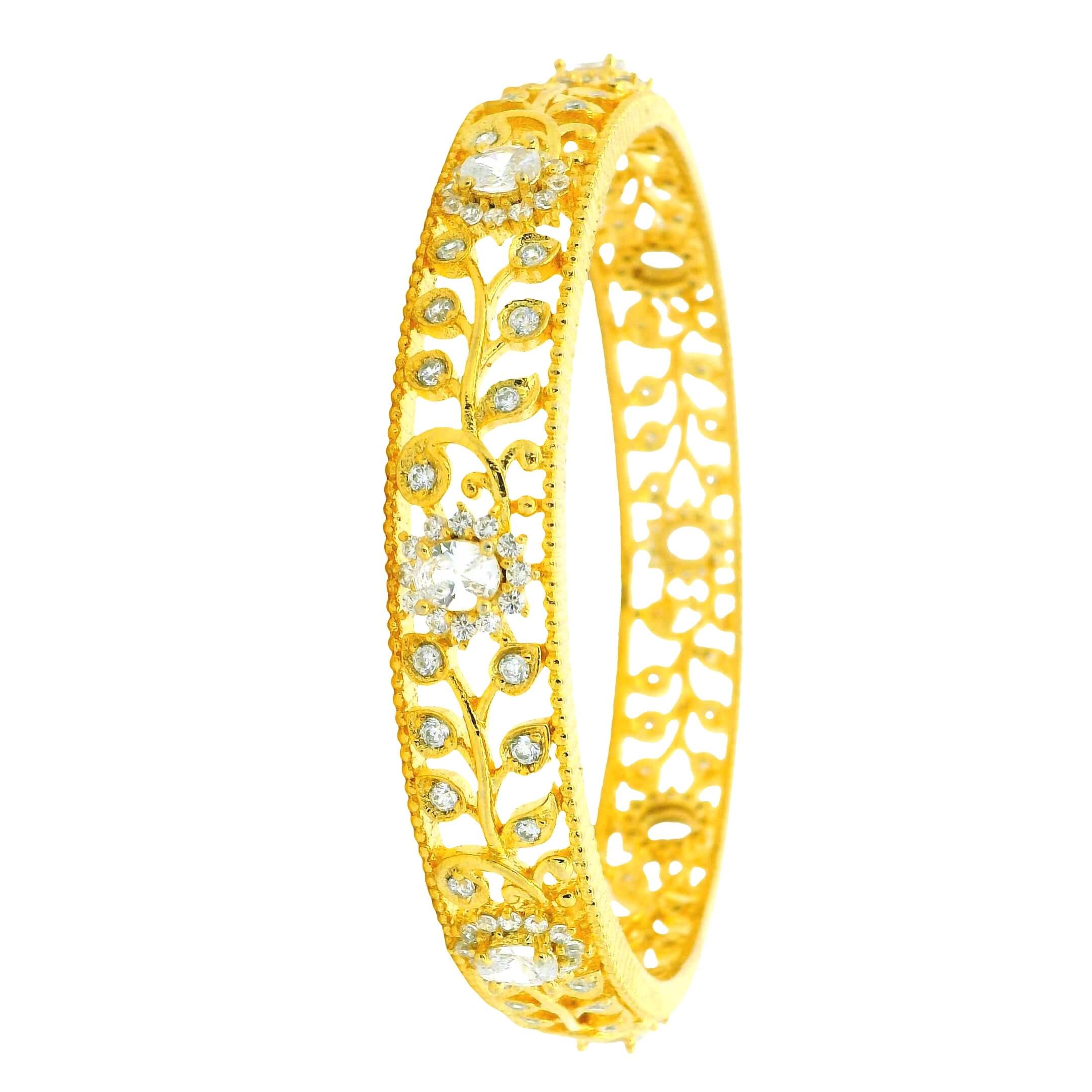Royal Look Floral Design Gold Plated Bangles