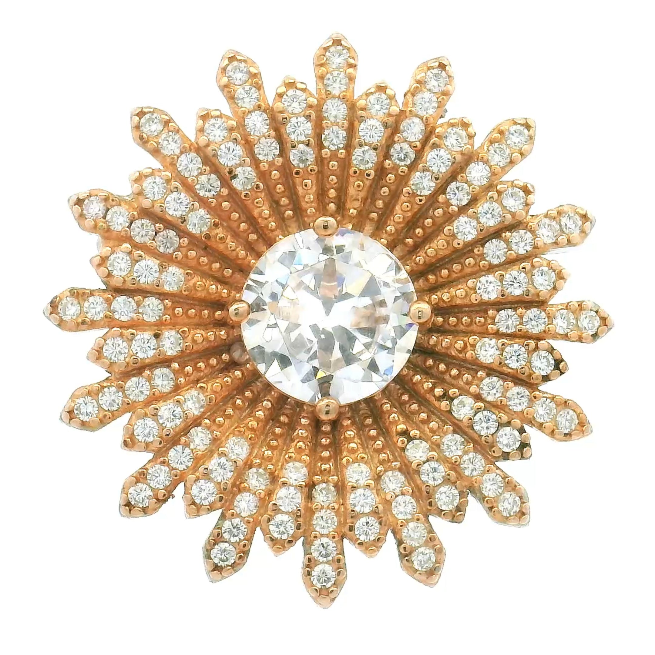 Dazzling Floral Radiance Brooch