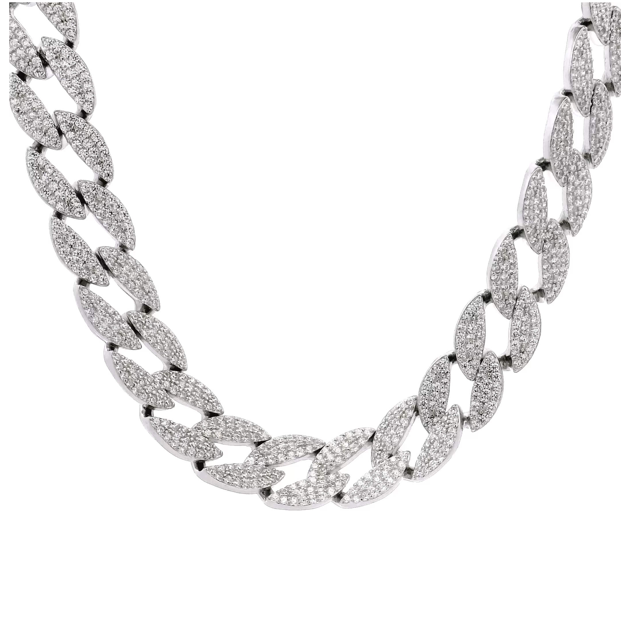 Robust Shimmer Silver Chain for Men
