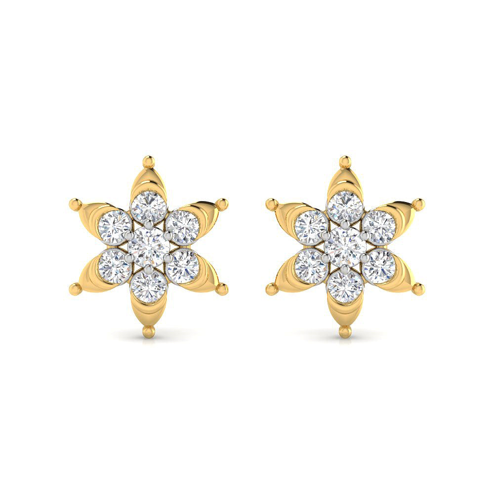 Sparkling Elegance 18Kt Gold Earrings