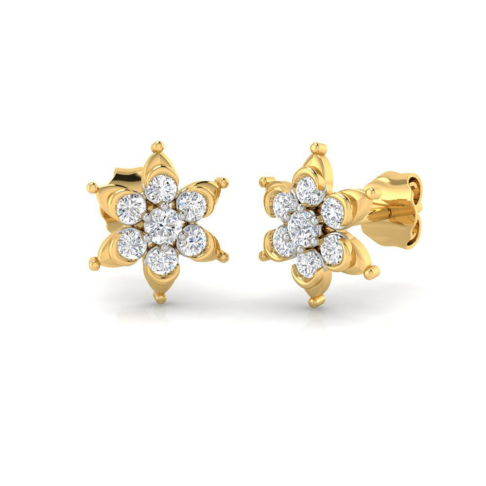 Sparkling Elegance 18Kt Gold Earrings