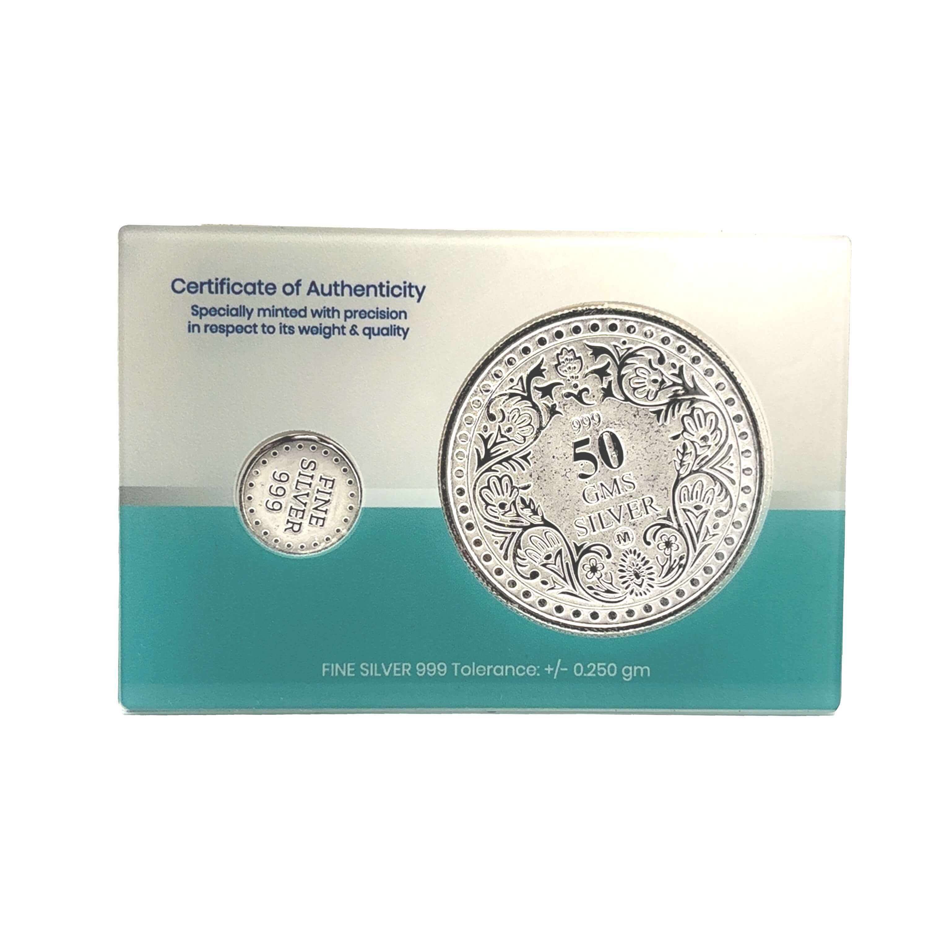 Shimmering Indian Silver Coin 50