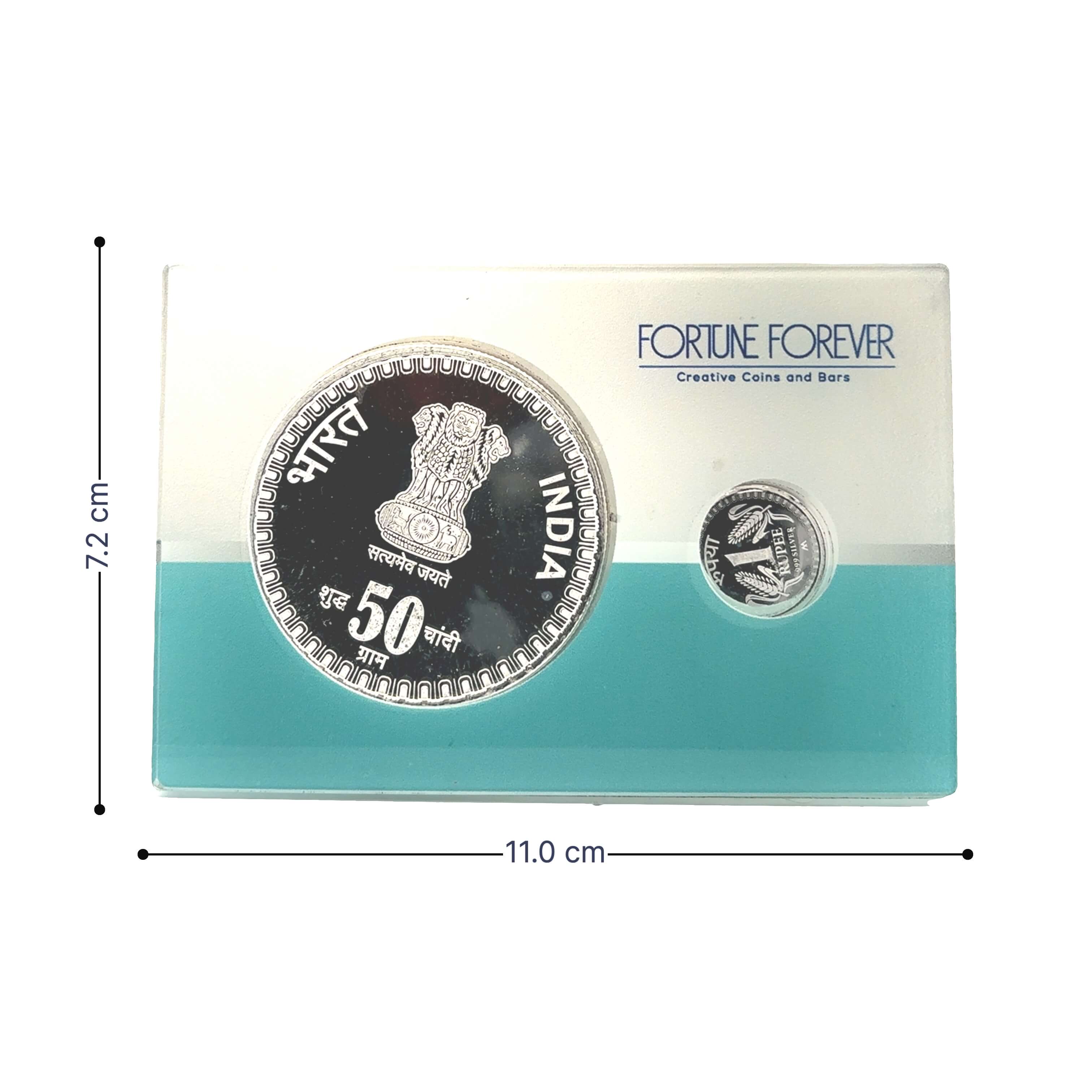 Shimmering Indian Silver Coin 50