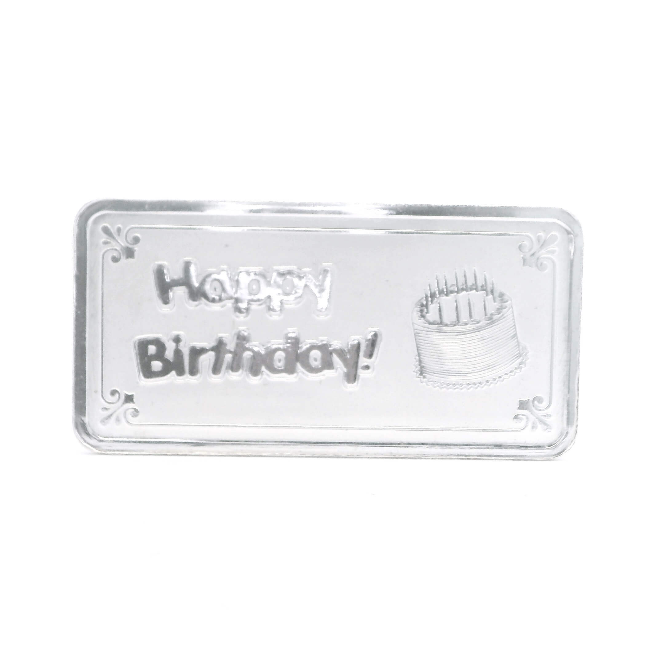 Shimmering Birthday Silver Biscuit