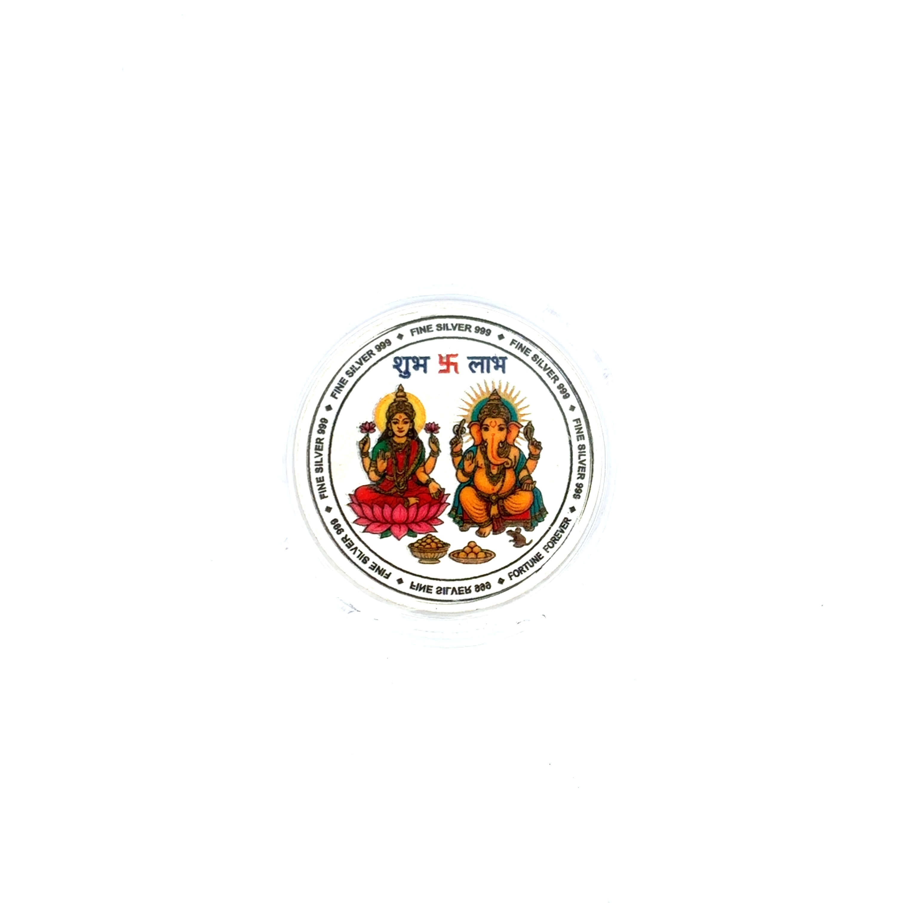 Auspicious Laxmi Ganesh Silver Coin