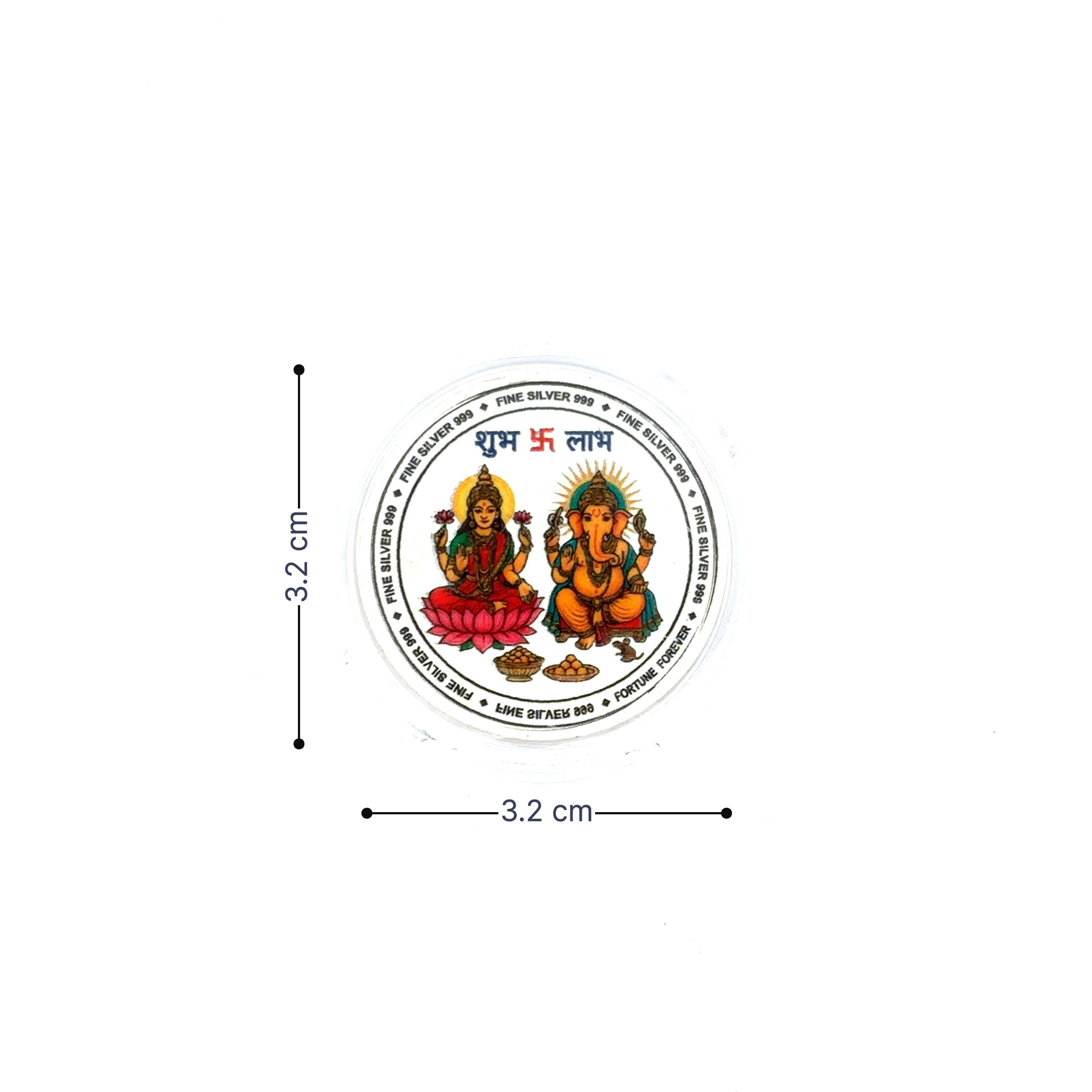 Auspicious Laxmi Ganesh Silver Coin