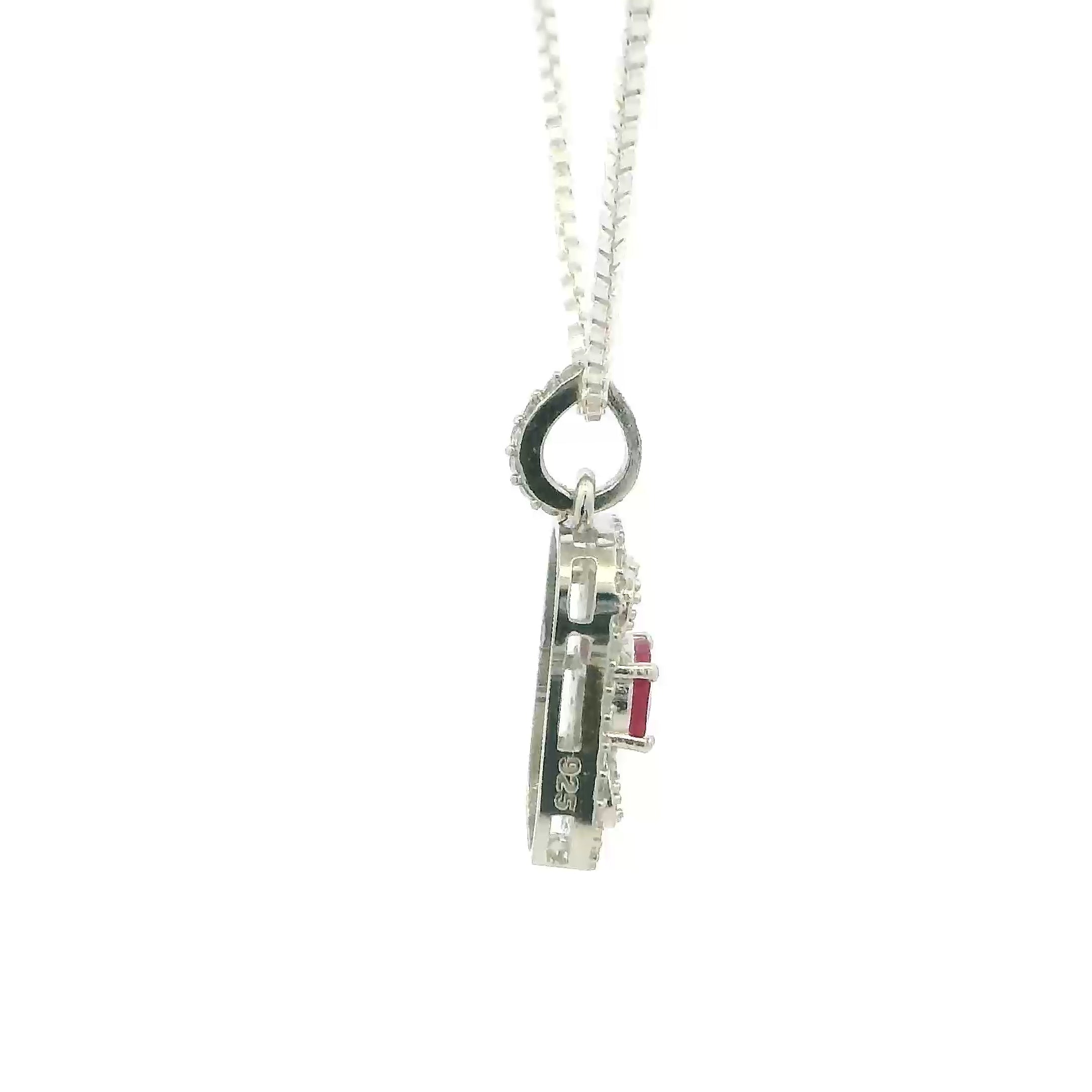 Dazzling Oval Pink Gem Pendant Set