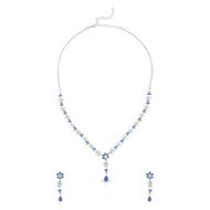 Graceful Blue Floral Necklace Set