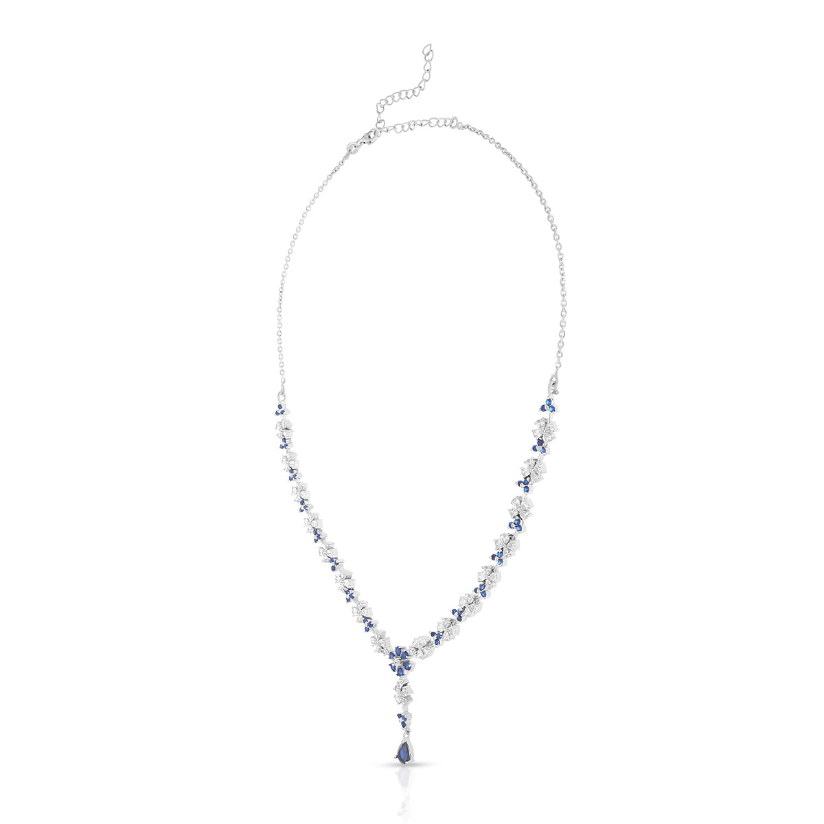 Graceful Blue Floral Necklace Set