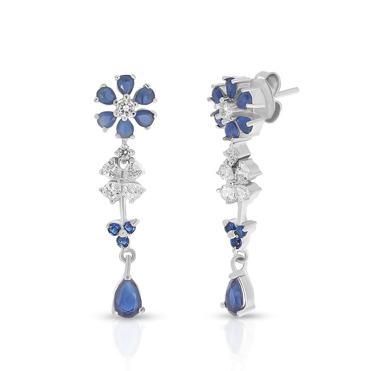 Graceful Blue Floral Necklace Set