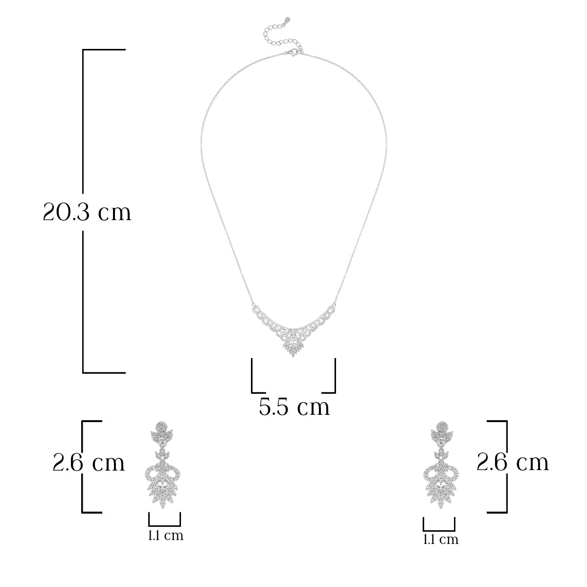 Graceful Floral Design Necklace Set