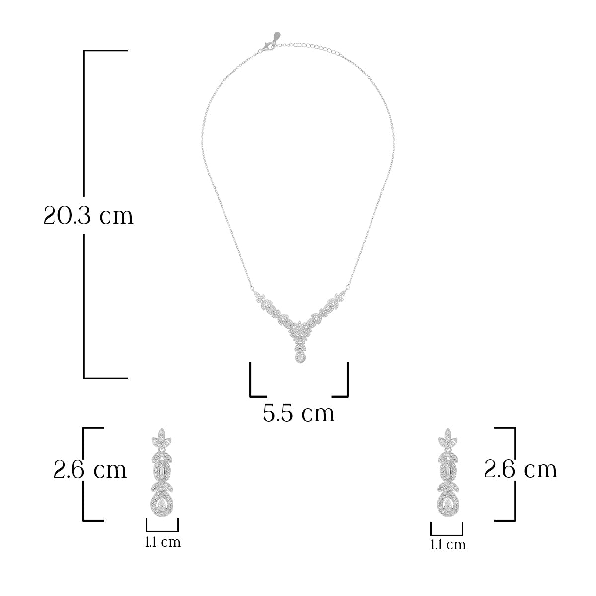 Graceful Drop Motif Necklace Set