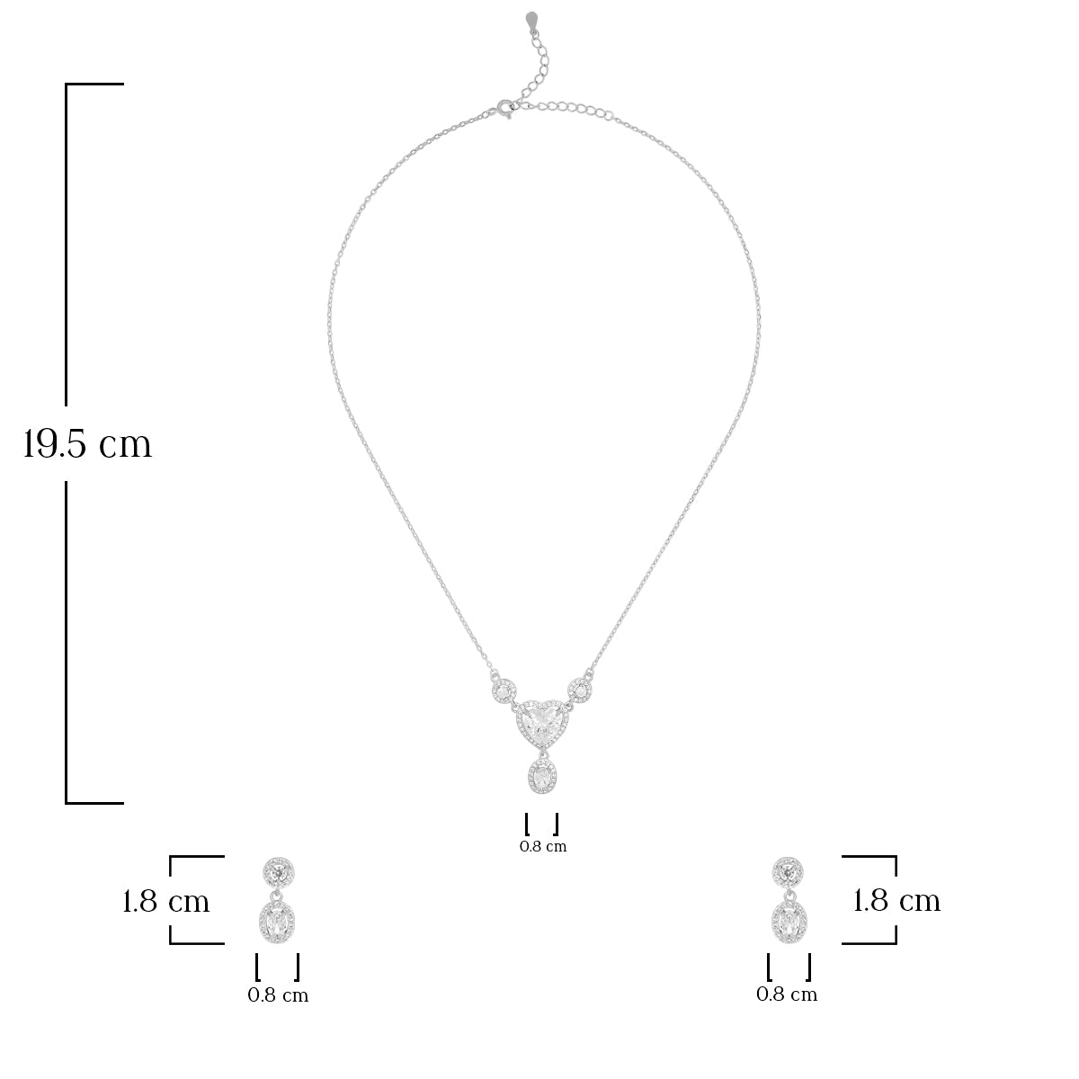 Heart Drop Necklace Set