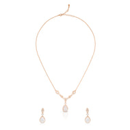 Leaf Link Drop Necklace Set