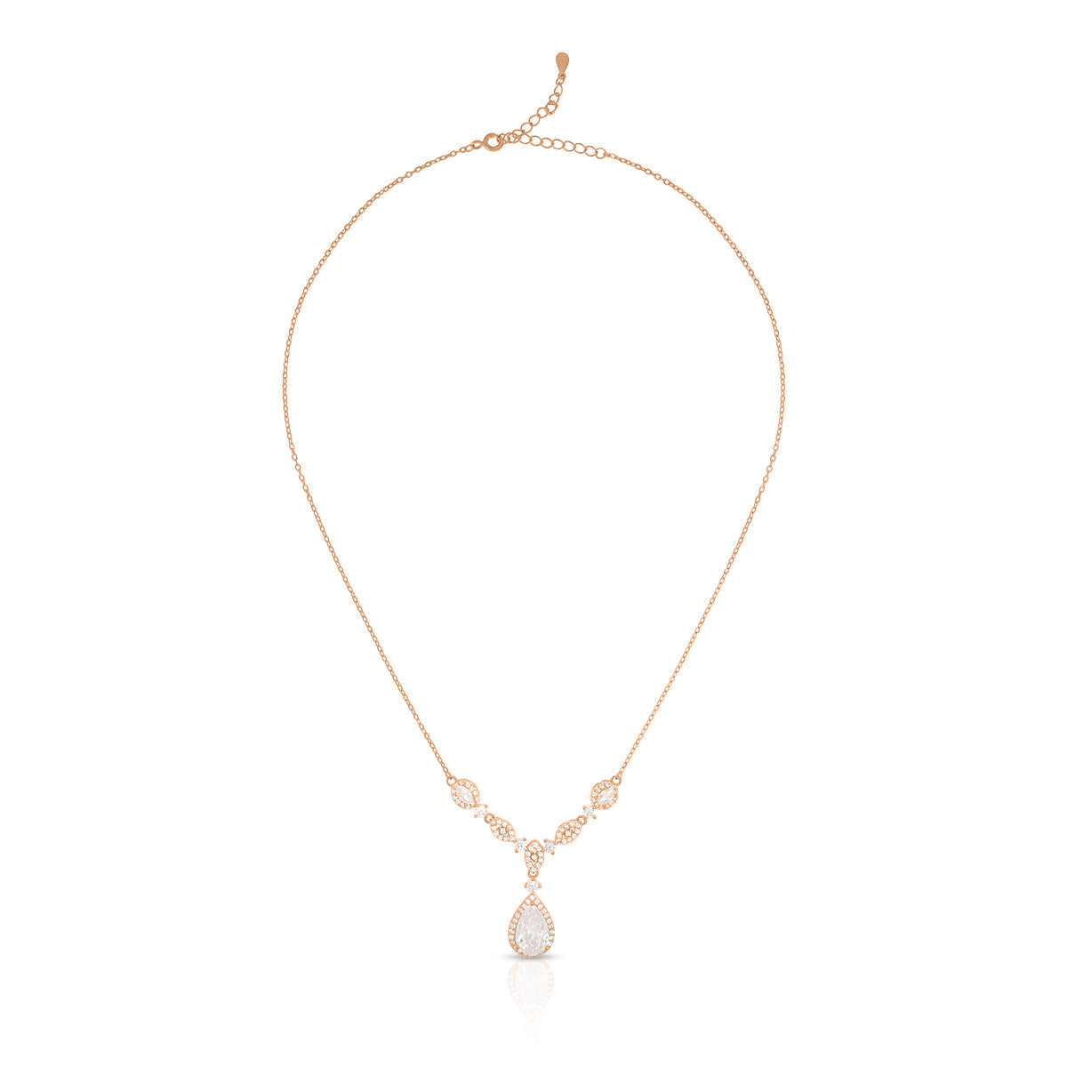 Leaf Link Drop Necklace Set