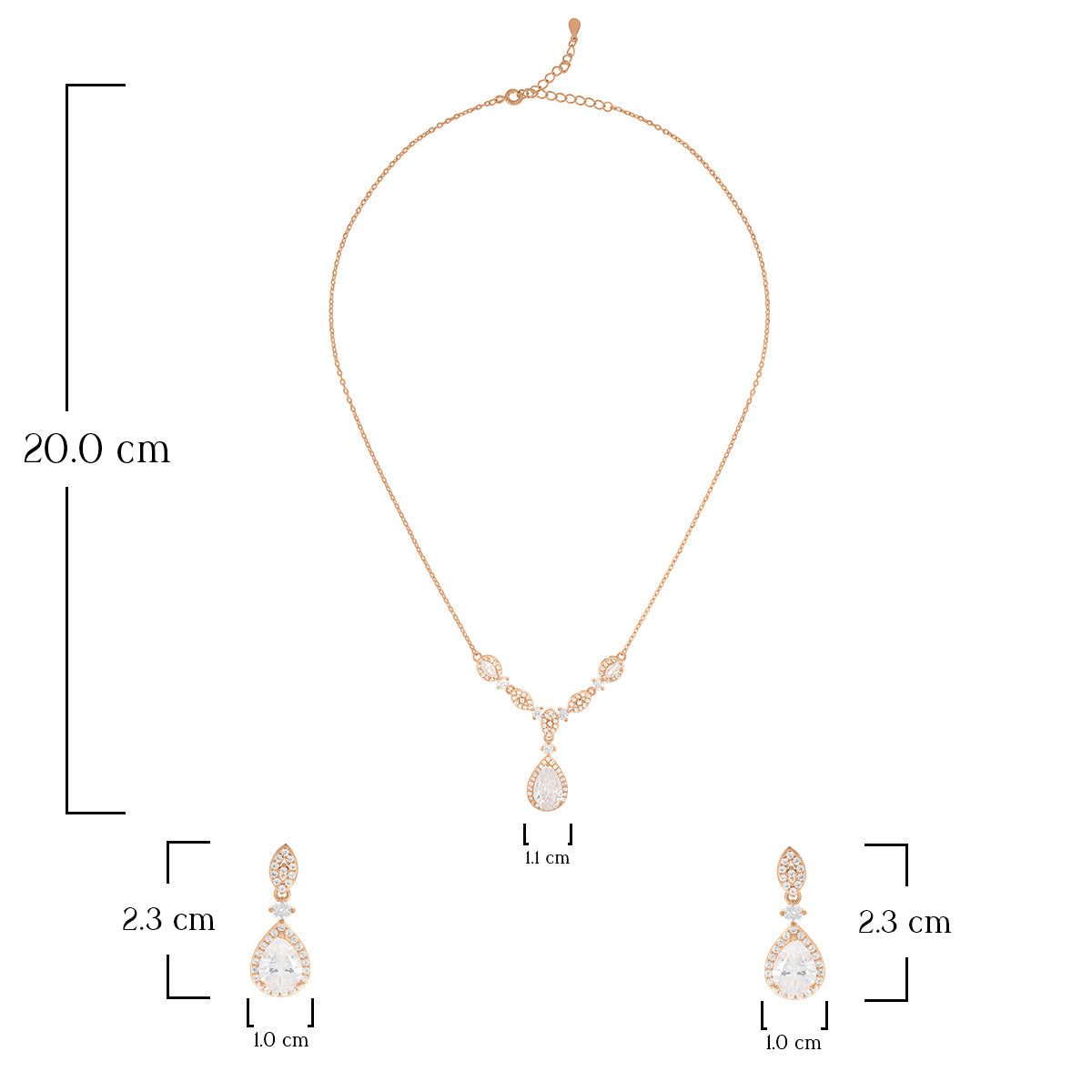Leaf Link Drop Necklace Set