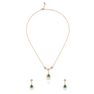 Elegant Emerald Teardrop Necklace Set
