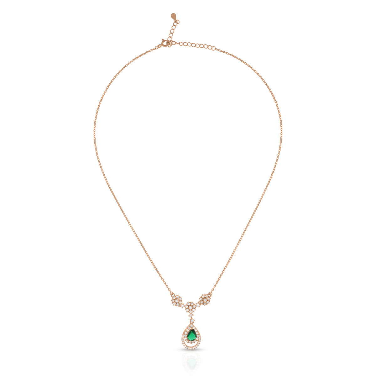 Elegant Emerald Teardrop Necklace Set