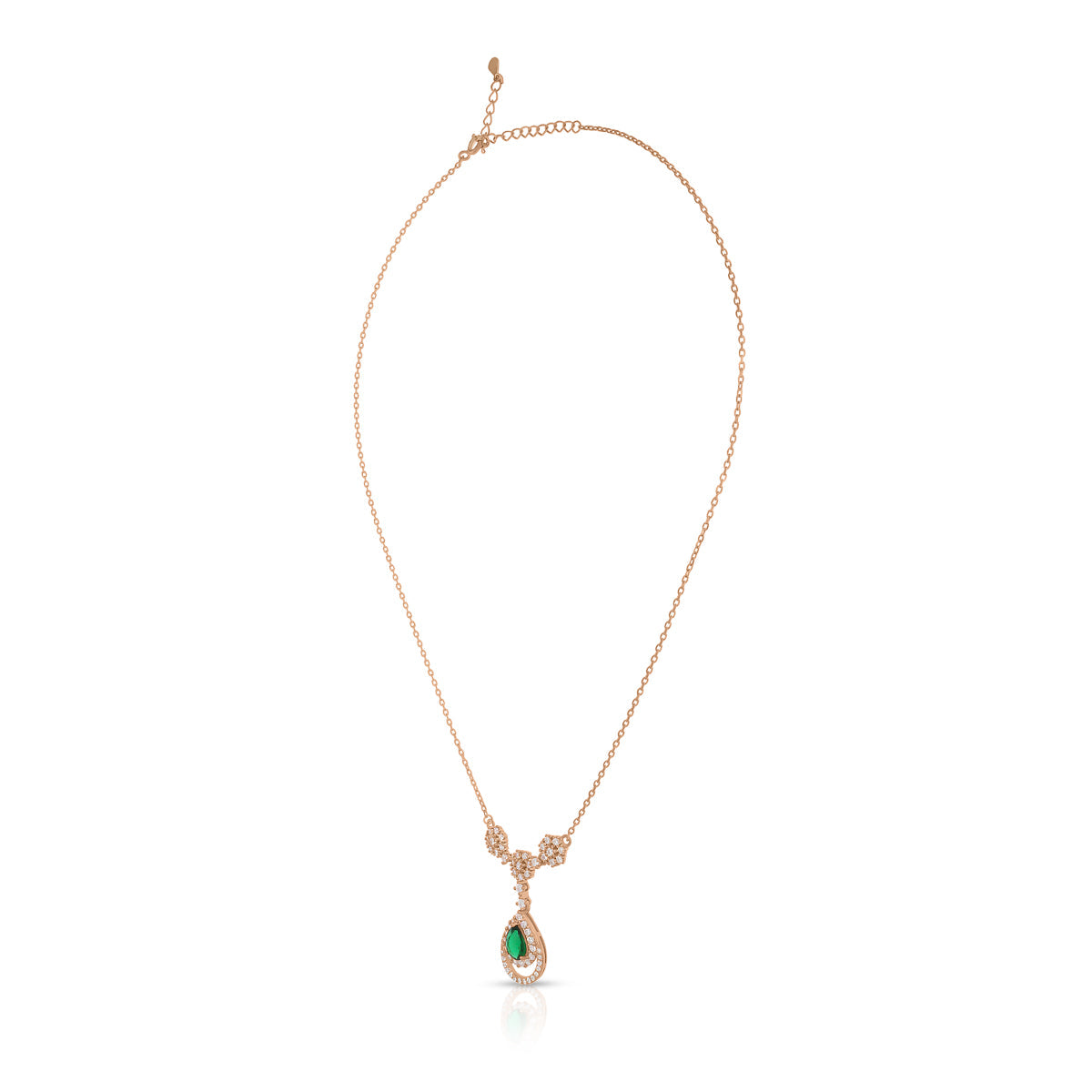 Elegant Emerald Teardrop Necklace Set