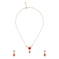 Charming Heart Drop Necklace Set