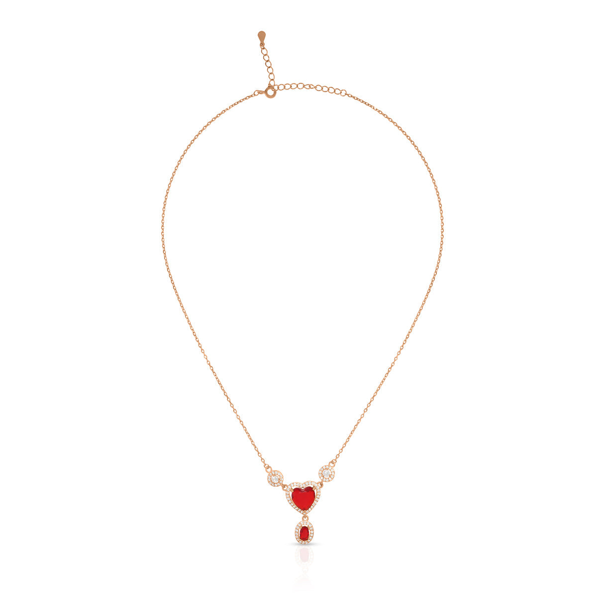 Charming Heart Drop Necklace Set