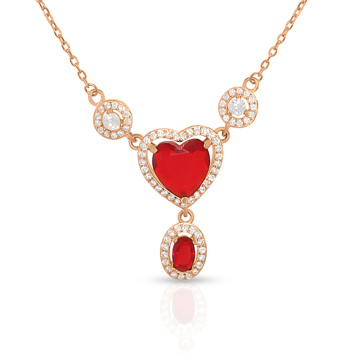 Charming Heart Drop Necklace Set
