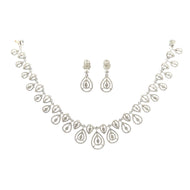 Luxury White Stone Bridal Necklace Set