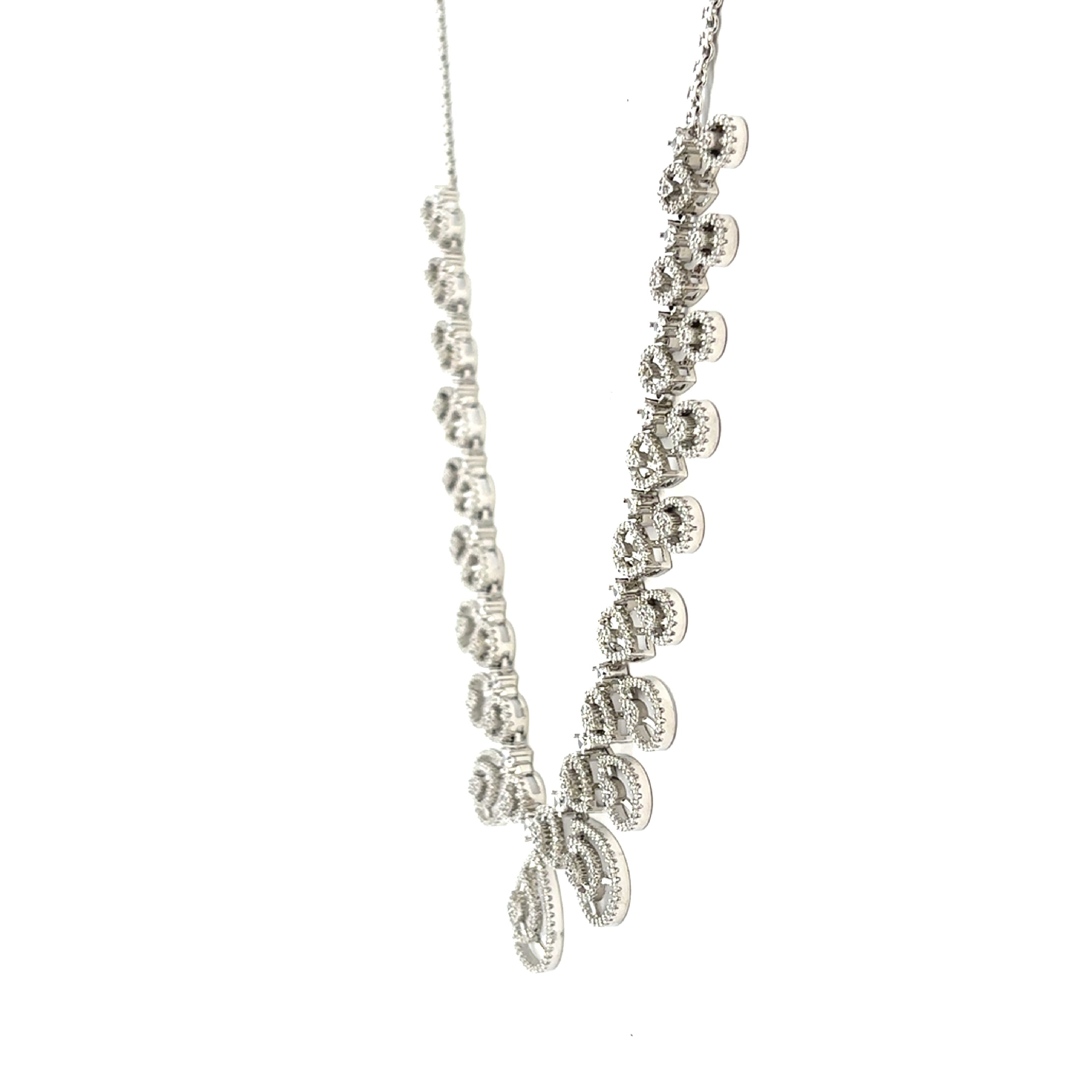 Luxury White Stone Bridal Necklace Set