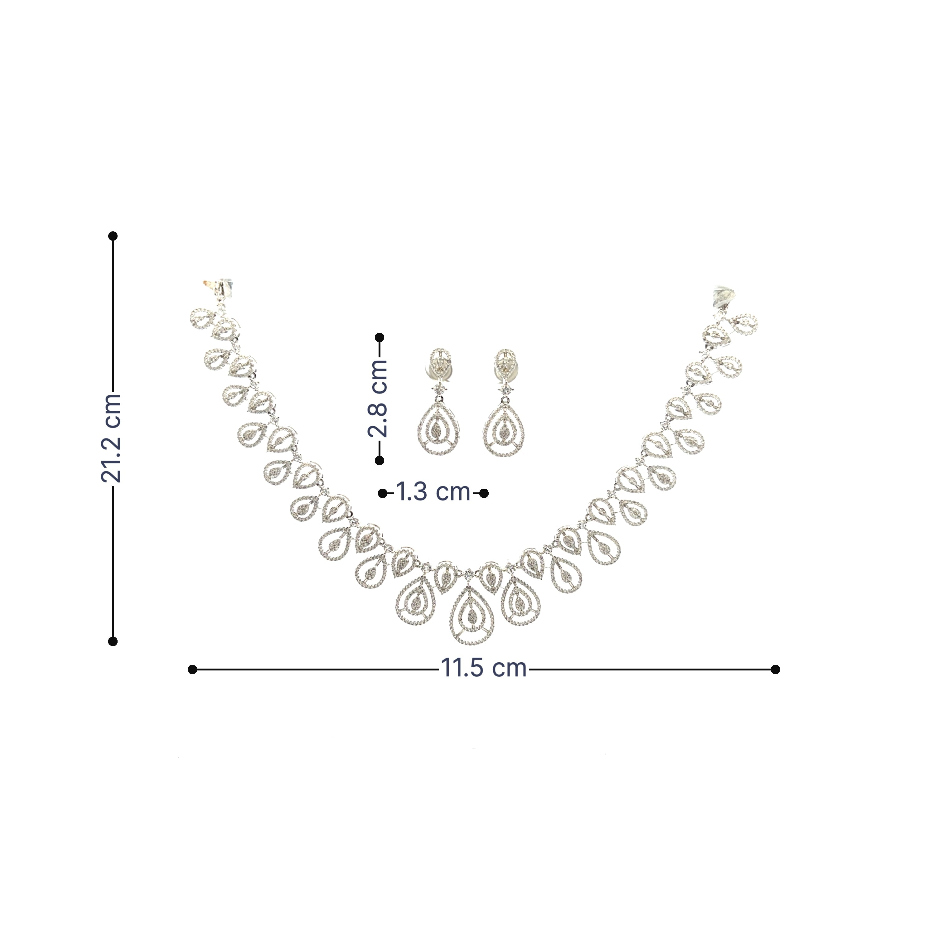 Luxury White Stone Bridal Necklace Set