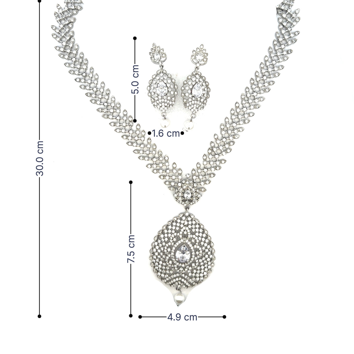 Party Wear Silver Necklace Set