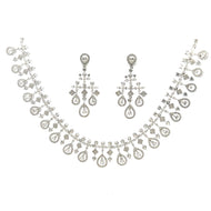 Dazzling Teardrop Diamond Necklace Set