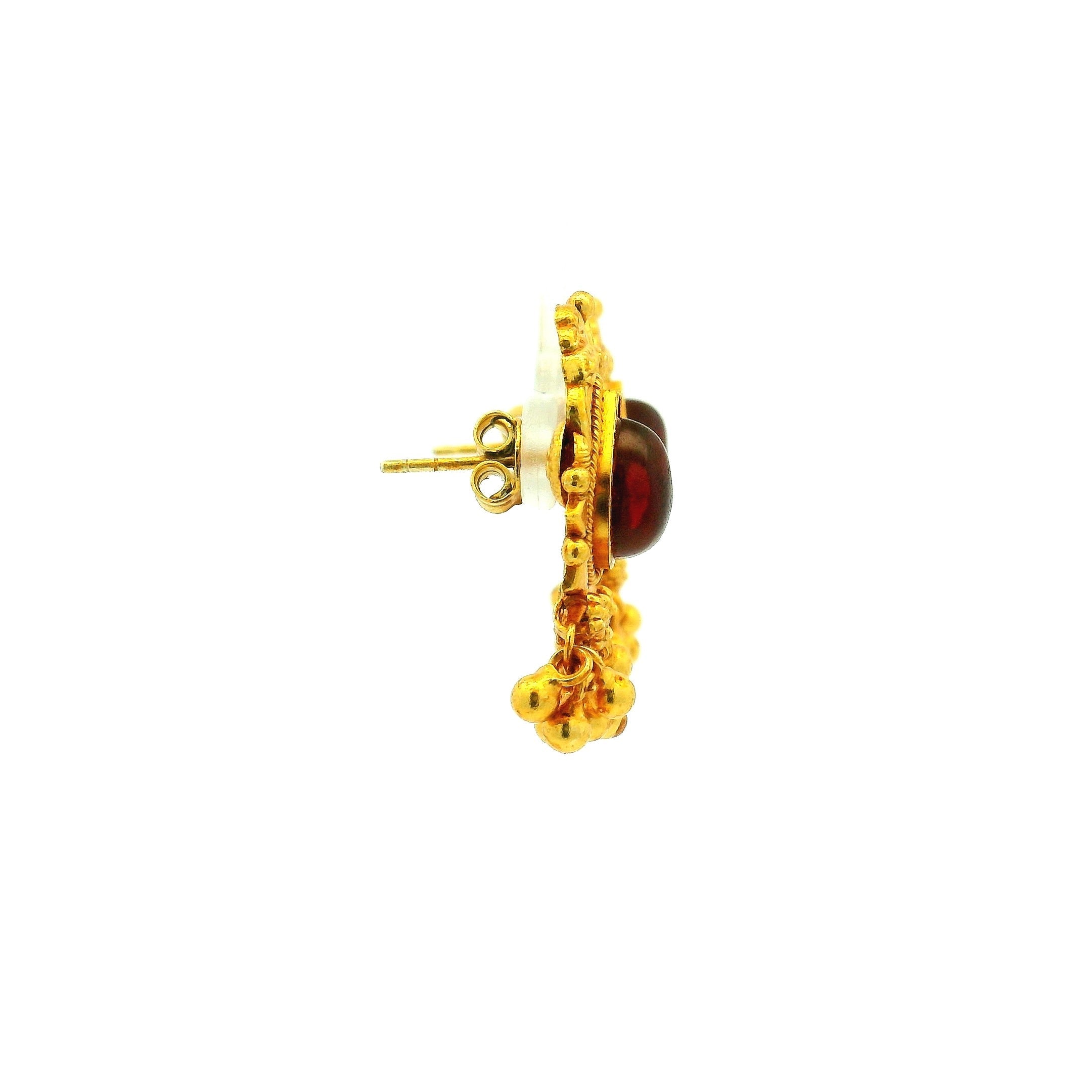 Festive Ruby Red Stone Gold Plated Necklace Set